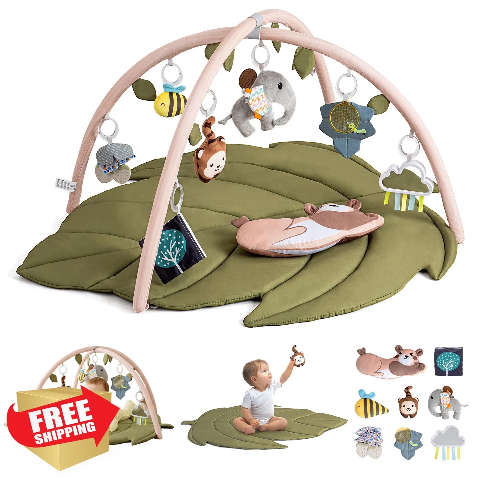 Infant Activity Center for Newborn to Develop Motor Cognition Leaves Leaf-Sha...
