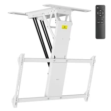 VIVO White Motorized Flip Down Pitched Ceiling TV Mount for 40" to 85" Screens