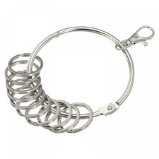 3.4" Dia Key Organizer Keychain 1pcs Key Management Holder with 10 Rings Silver