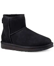 UGG Women’s Classic Mini II Black Suede Sheepskin Boots - AUTHENTIC w/Box
