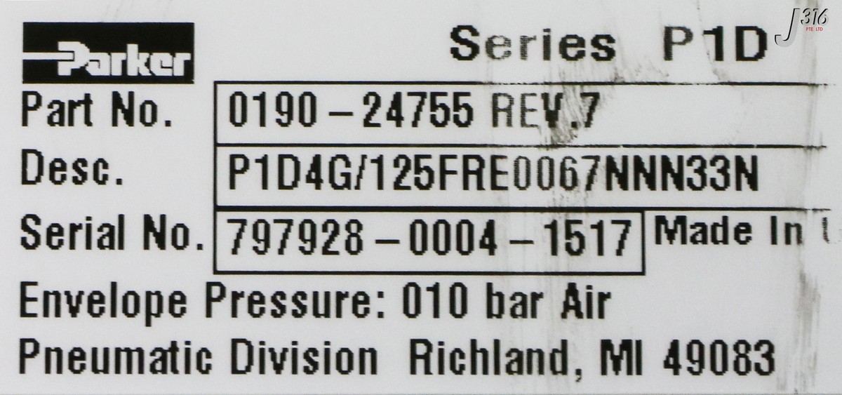 16820 APPLIED MATERIALS CENTURA ACP SLIT VLV W/ PARKER 0190-24755