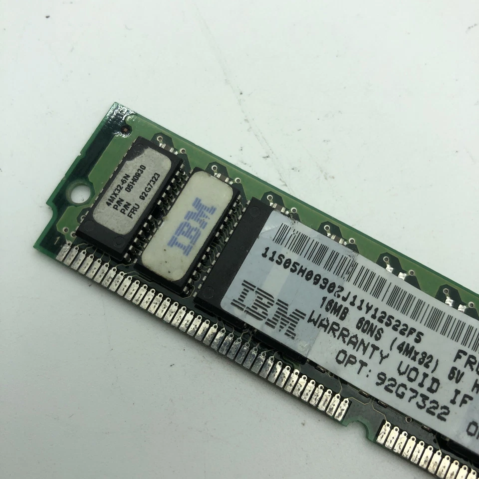 IBM 16MB FPM 70NS SIMM 72-PIN 4X32 Memory FRU# 92G7322 92G7323 05H0930 - Image 2 of 4