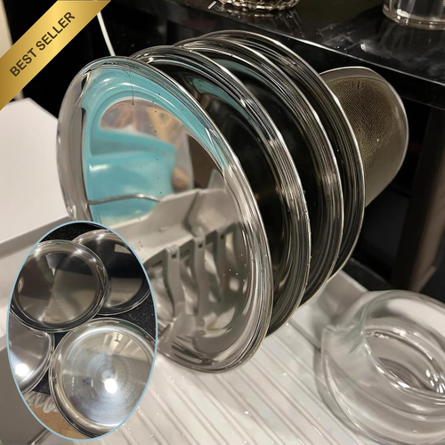 Stainless Steel Plates 4 Pack, 7.8" Unbreakable Dinner Plates, Dishwasher Safe - Picture 7 of 12