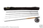 FLY FISHING ROD HI END COMBO 9ft LW 6/7 4 SEC Rod,Fly Reel,Lines,50 Flies boxed