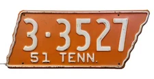 REPRODUCTION 1951 Tennessee License Tag TN Knox Vols & Vanderbilt Score Plate