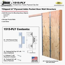 Plywood Clip Set For Pocket Doors With Screws For Strength And Stability