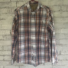 Eddie Bauer Button Dress Shirt Plaid Classic Fit Front Pocket Mens Size Medium
