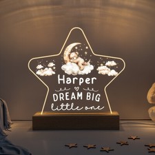 Personalised Baby LED Nursery Lamp, Kids Night Light Gift, New Baby Gift