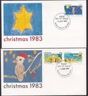 1983 FDC Australia. Christmas. 2 covers. Various (mixed) FDI postmarks