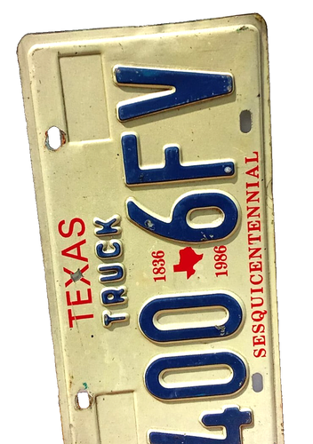 TEXAS 1980s SESQUICENTENNIAL TRUCK LICENSE PLATE 400-6FV - Picture 4 of 5