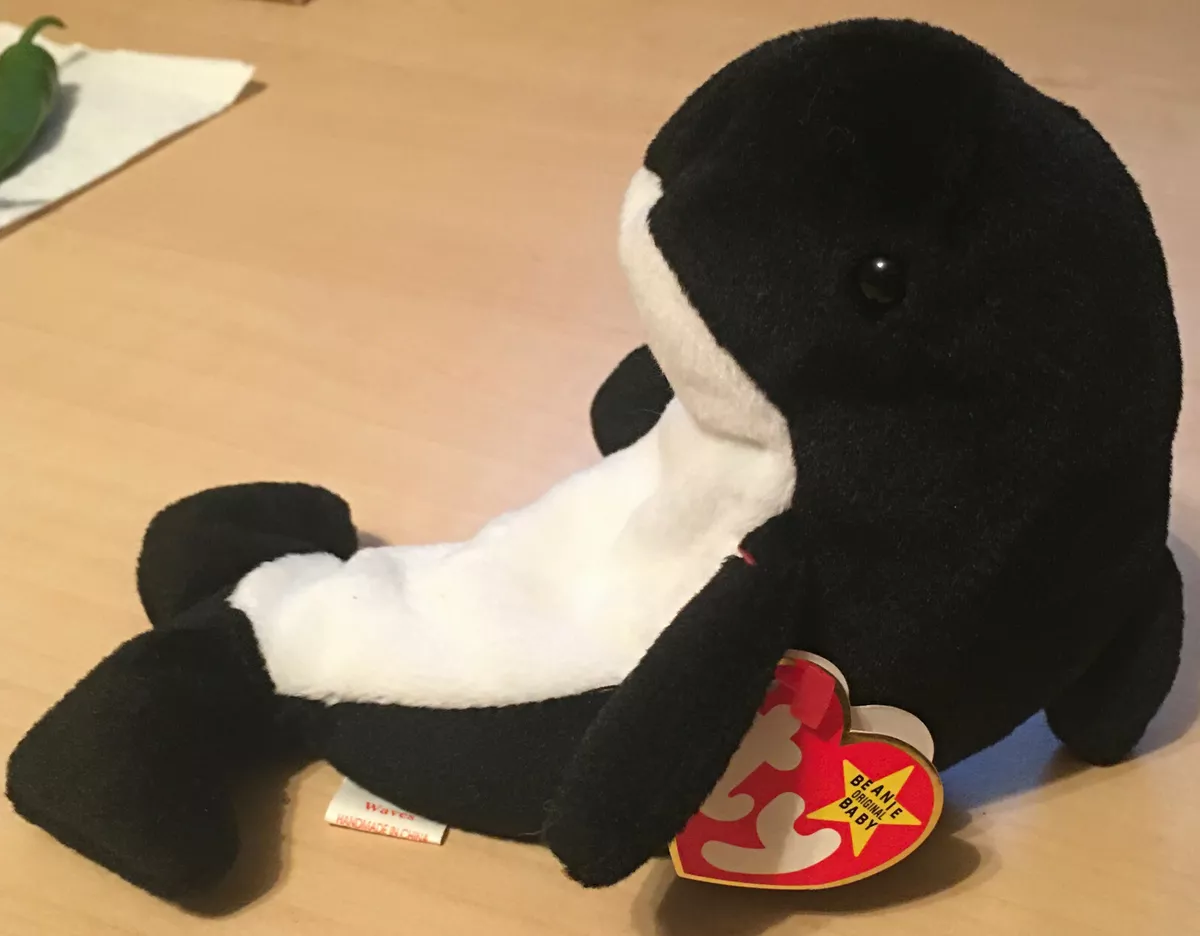 Waves the Whale 1996 Ty Beanie Baby Style 4084 With PVC Pellets eBay