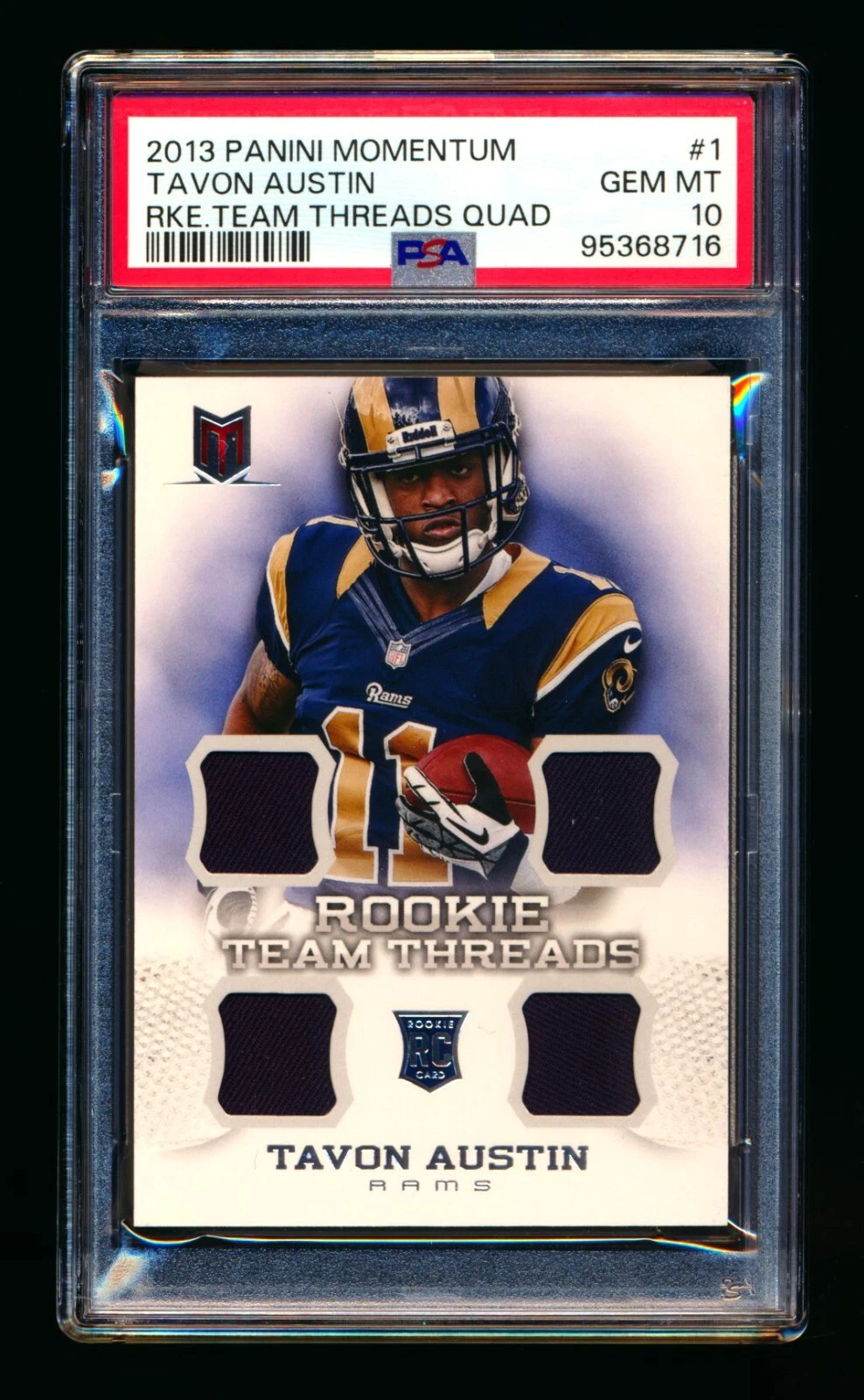 Tavon Austin Panini Momentum Rookie Team Threads Quad #1 Base