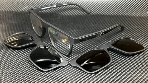 EMPORIO ARMANI EA4115 58011W Rectangle Matte Black Clear 54 mm Men's Sunglasses - Picture 1 of 6