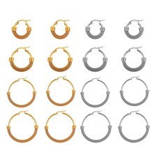 Stainless Steel Round Circle Hinged Hoop Earrings For Women Girls 15-40mm