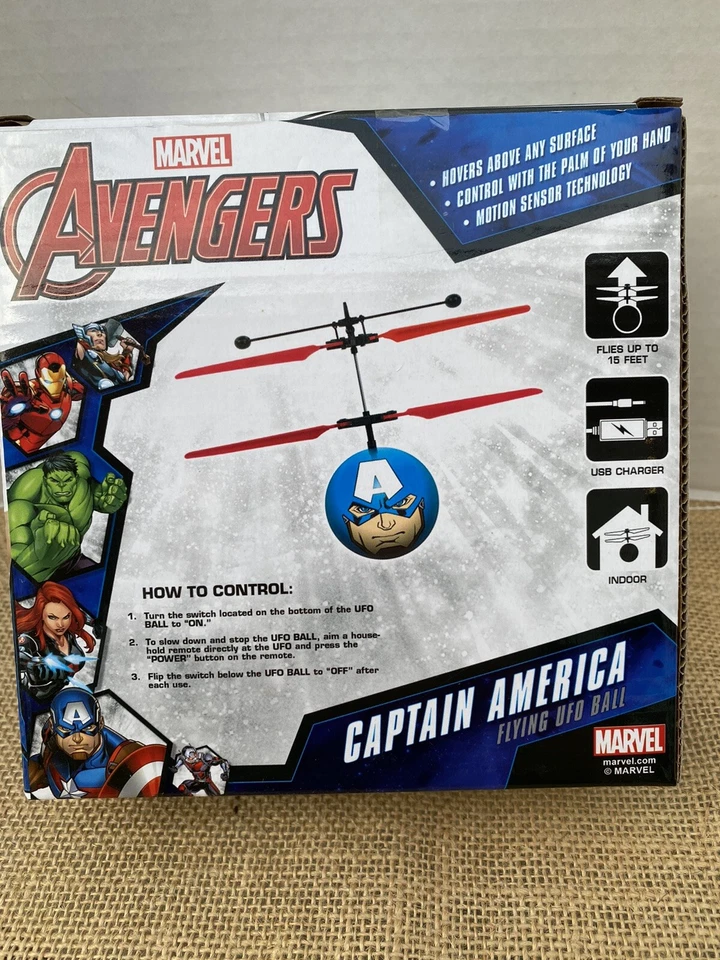 Marvel Avengers Captain America Flying UFO Ball New In Box Ages 6+ Great Gift - Image 3 of 3