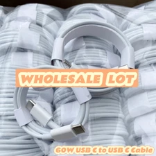 Bulk 60W USB C Fast Charger PD Type C Cable LOT For iPad Pro/Air MacBook/Samsung