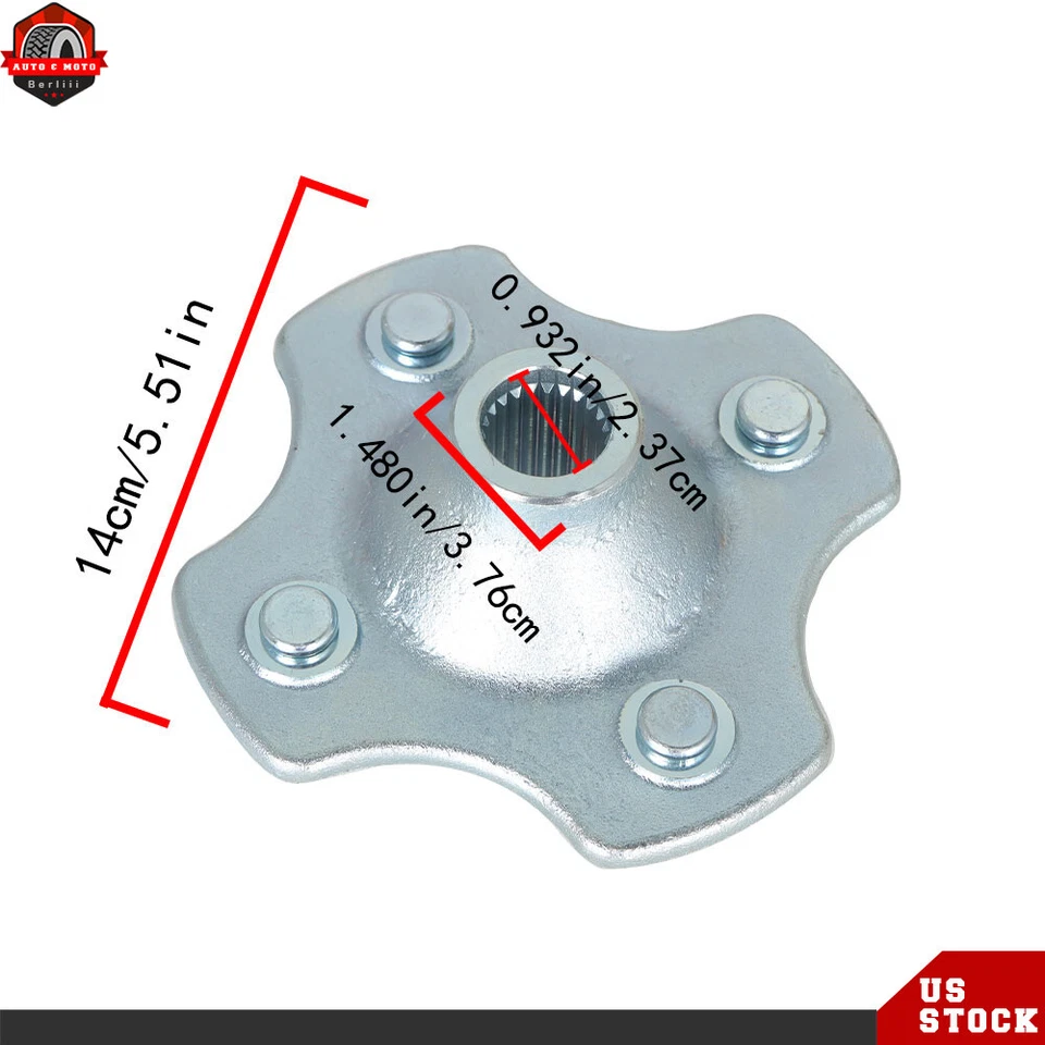 Cubo e porca de roda de eixo traseiro 2× para Honda Fourtrax 300 TRX300/TRX300FW 1988-1992 - Imagem 3 de 4