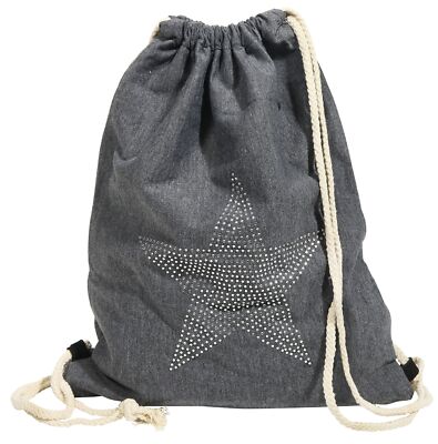 Sportbeutel Schuhe Beutel Tasche Turnbeutel Gym Bag Stern GRAU 