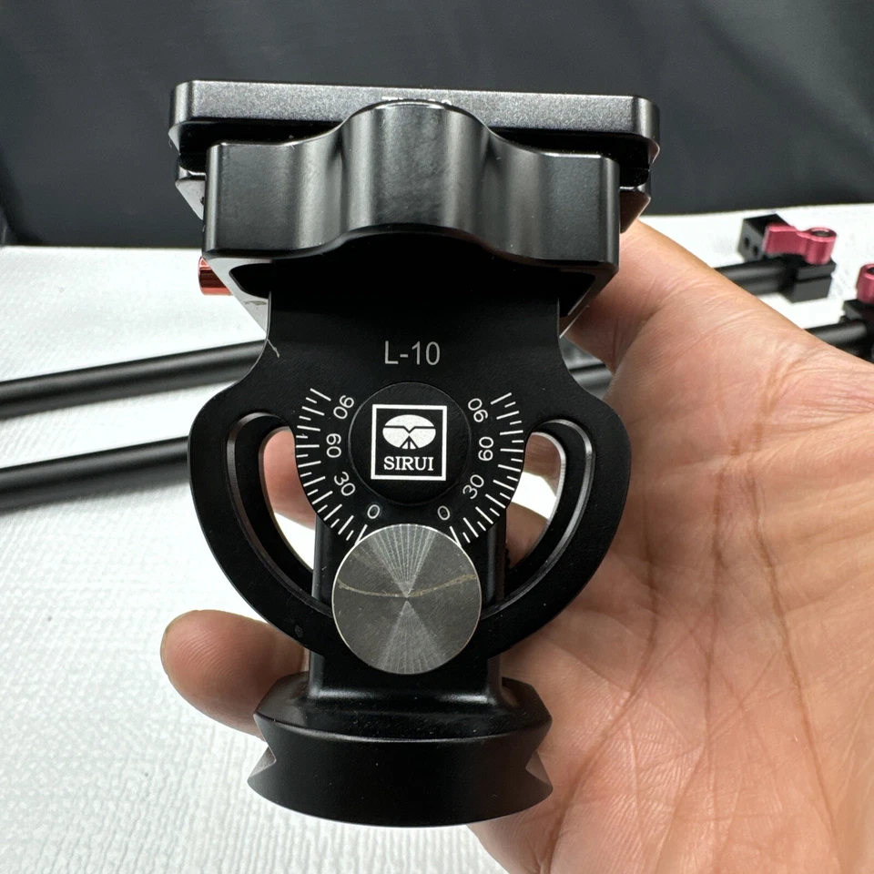 Placa de liberación rápida de cabezal inclinable monopie serie L Sirui L-10 OEM con diapositiva para cámara Foto 3 de 4