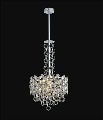 lighting fixture 6 Lights Crystal Pendant Chandelier, D:16'' x H:30''--45''