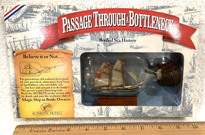2 Masted Cutter (3'' long, 2'' tall) in a Bottle, New, in box; Model SB032