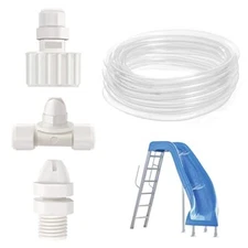 Pool Slide Water Tubing Kit Spray Hose Kit/Parts for Inground Pool Slide