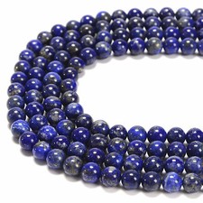 Natural Lapis Lazuli Smooth Round Beads 3.5-4mm 6mm 8mm 10mm 12mm 15.5'' Strand