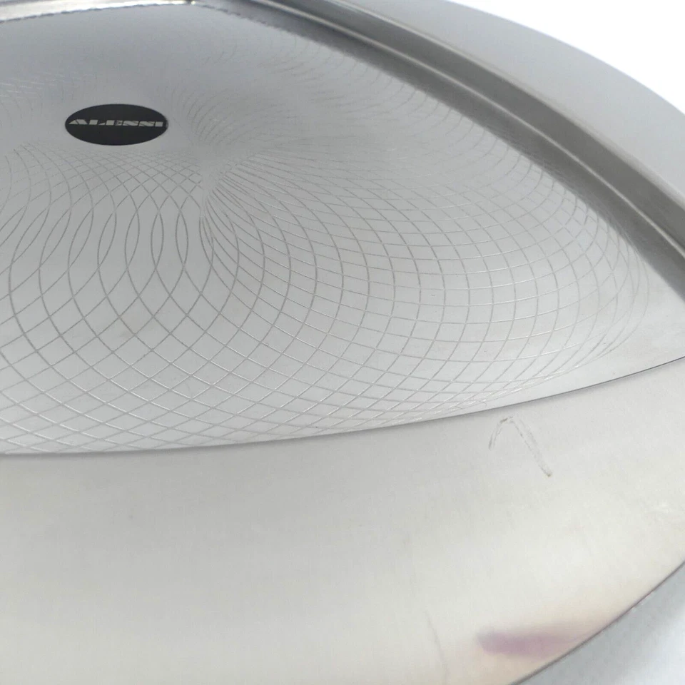 Alessi Edelstahl Tablett 37,5 cm Trifoglio Design: Franco Grignani 1974 - Bild 3 von 4