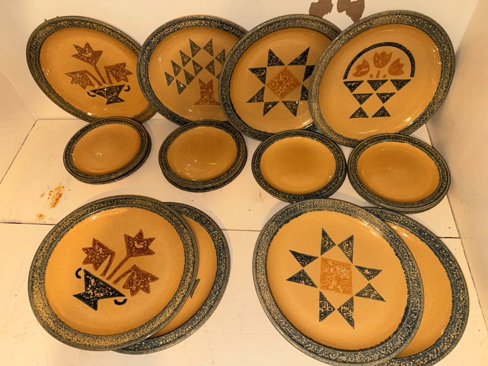 Pfaltzgraff Vintage America MAFA Dinner salad Stoneware Dinner Plates Set of 16 - Image 2 of 4