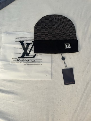 NEW Black Louis Vuitton Unisex Knit Beanie Hat Silk/Wool Blend