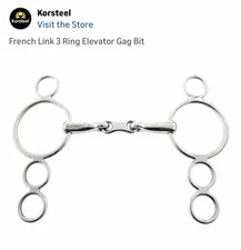Korsteel French Link 3 Ring Elevator Gag Bit 5"