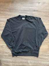 Vtg 90s Made In USA Jerzees Black Blank Crewneck Sweatshirt Mens Large NuBlend