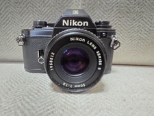Nikon EM Black SLR Film Camera with Series E 50mm f/1.8 Lens