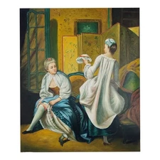 Square Hand Painted Oil on Canvas 50x60 CM Made in Italy Preparation