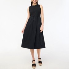 j.crew factory high-neck mix-knit dress black ca212 women size medium