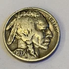 1937 US Indian Head Buffalo Nickel FULL DATE Rare 89 Year Old Collection Coin