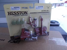 ERTL Hesston by Massey Ferguson Toy Tractor Haying set Mower Rake Baler 1/64