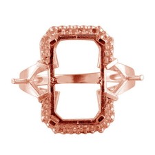 Semi Mount Faceted 5X7X5 Sterling Silver Ring for Women/Girls