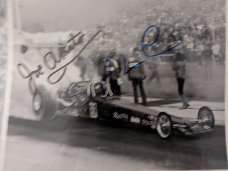 Joe Amato signedl pic NHRA  8X10 Drag Racingg