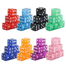 48 Pieces Casino Dice Set: 19mm Large Dices Standard Game Acrylic 8 Sided Col...