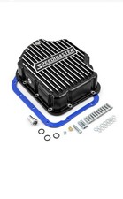 Turbo 400 Th400 Aluminum High Volume Transmission Oil Pan Cast Finned Black Turbo 400 Th400 Aluminum High Volume Transmission Oil Pan Cast Finned Black