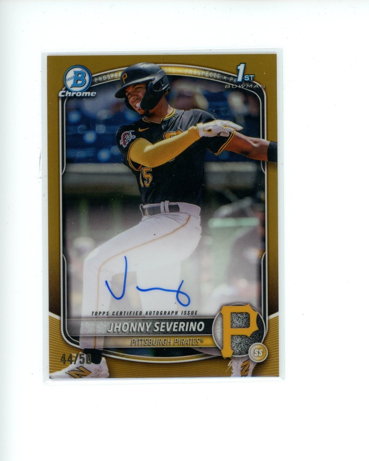 2025 Bowman Chrome Gold Refractor Autograph Auto #CPAJS Jhonny Severino #d 44/50