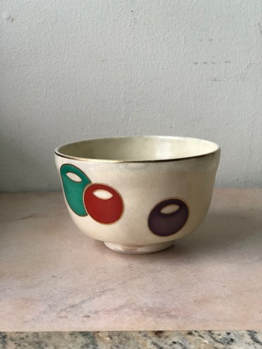 Vintage Matcha Porcelain Ceramic Tea Bowl - Hand Painted, Gilded, and Signed. - Picture 3 of 19