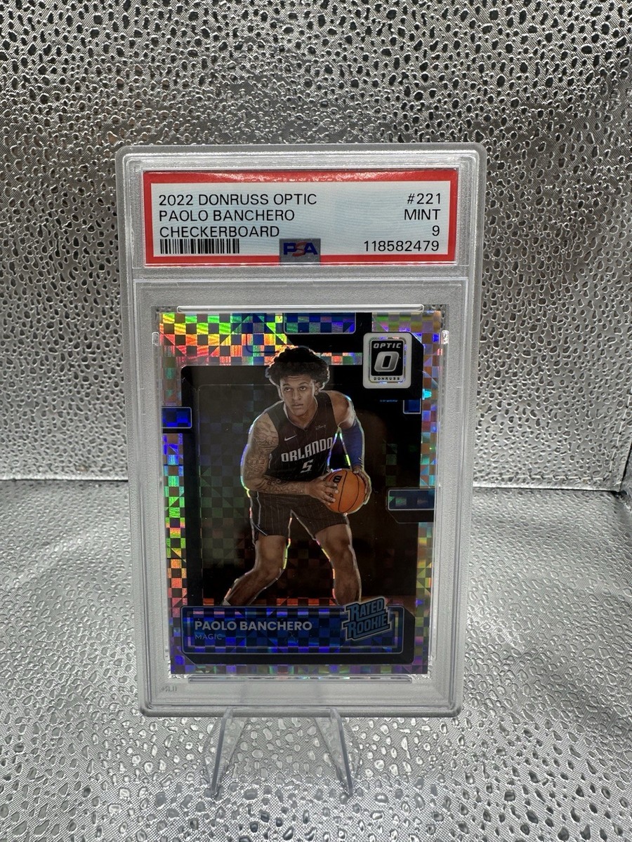Panini Donruss Optic Paolo Banchero #54 Checkerboard Prizm Psa 9