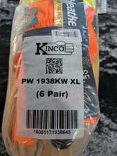 Kinco 1938KW Heatkeep Thermal Work Gloves Mens XL Waterproof Leather Palm -6PK