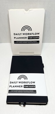 KNTHE Black Daily Workflow Planner Time Slots Task Calendar Monthly Weekly New