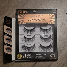 KISS Magnetic False Eyelashes, Curation Kit', 12 mm, Includes 3 Magnetic Pairs