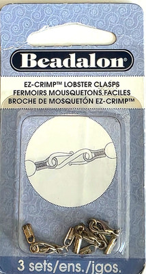 BEADALON EZ-Crimp Lobster Clasps, Nickel-Free - Silver Plated, 3-Sets