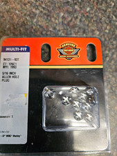 Harley-Davidson 5/16 Allen Bolt Hole Plug Covers Pewter HD Logo 94530-95