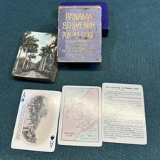 Rare 1908 Panama Souvenir Playing Cards – US Playing Card Co – Gold Edges